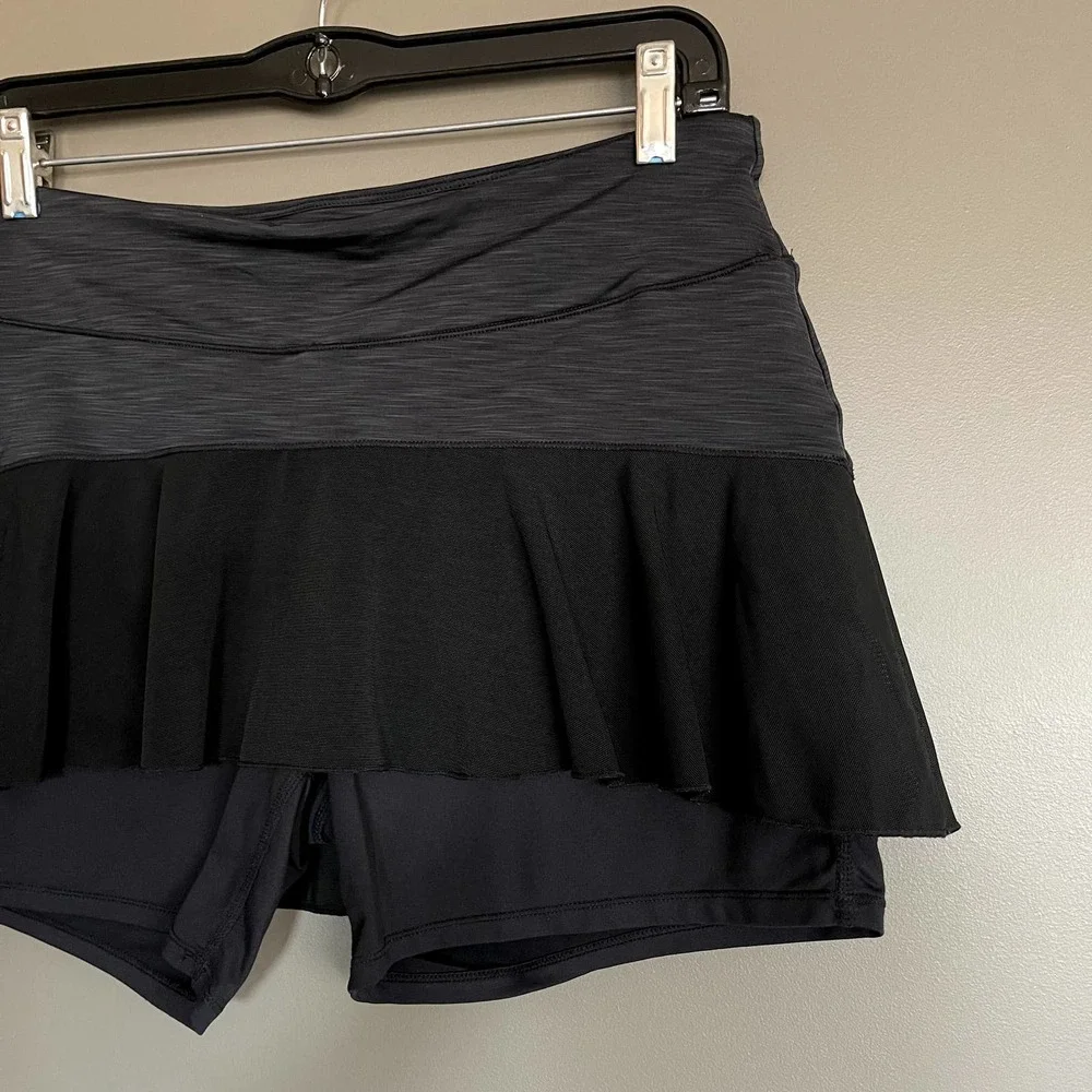 Lole Ace Skort Black Grey Size Medium Tennis Running Golf Gym Skirt Shorts‎